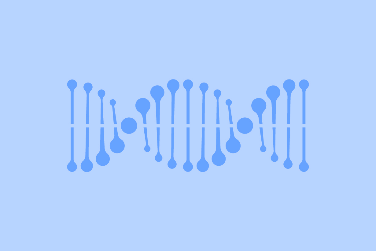 RNA strand illustration in blue