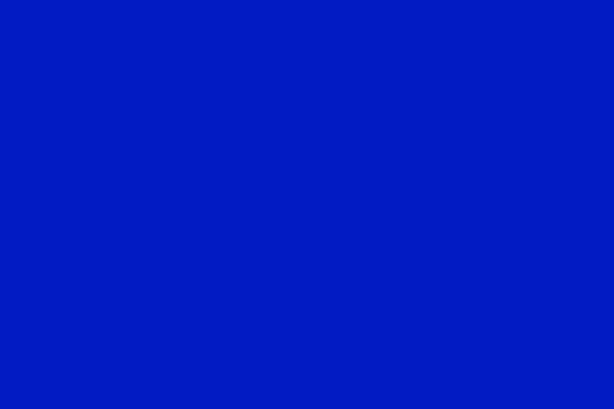 A solid Meliora Blue sample color card.