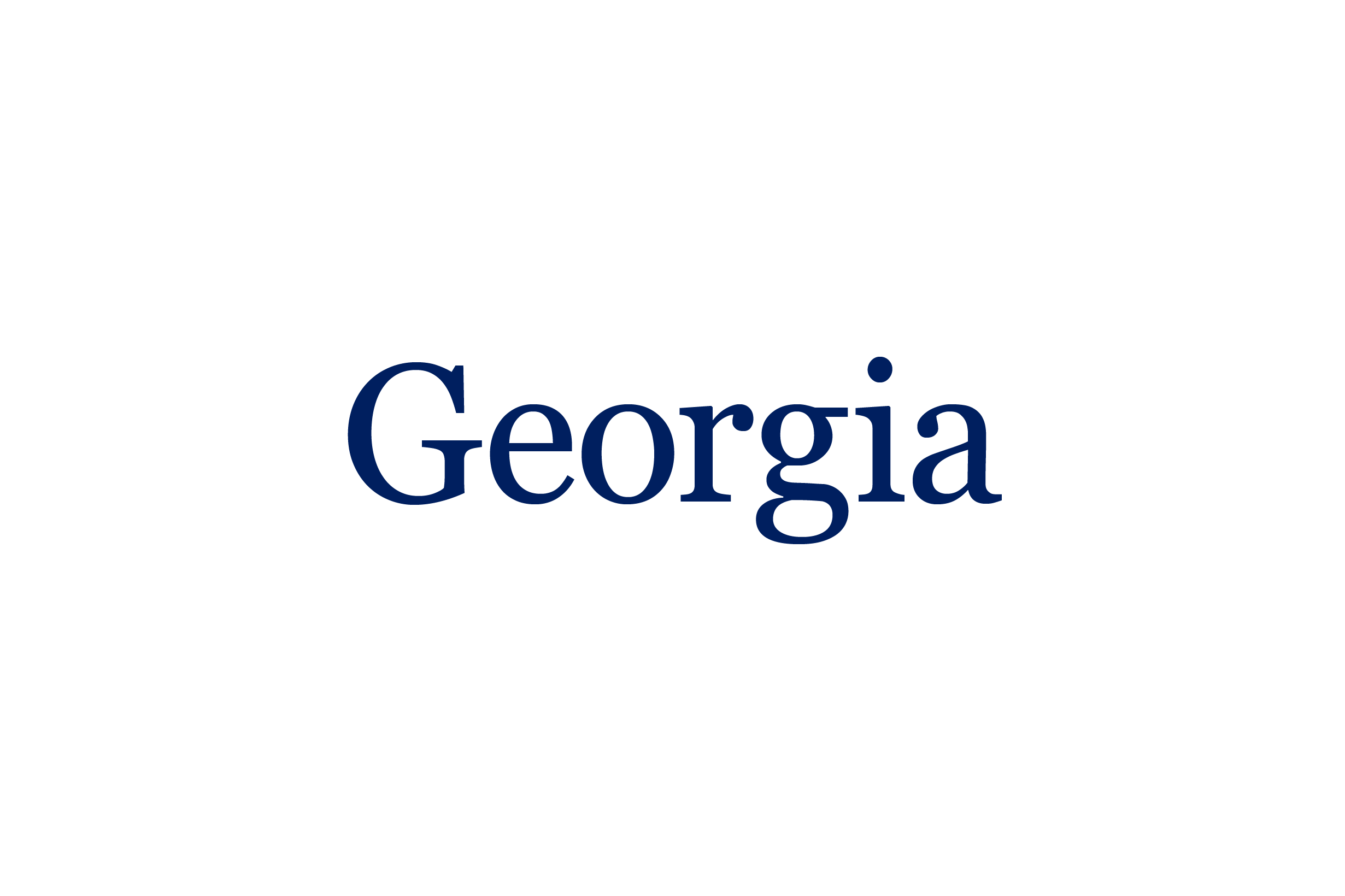 Image of text that reads: Georgia displayed on a clean white background, featuring modern typography and a minimalist design.