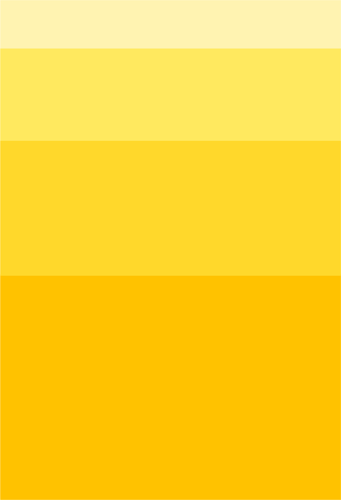 A yellow color palette displayed against a clean white background, showcasing various shades of yellow.