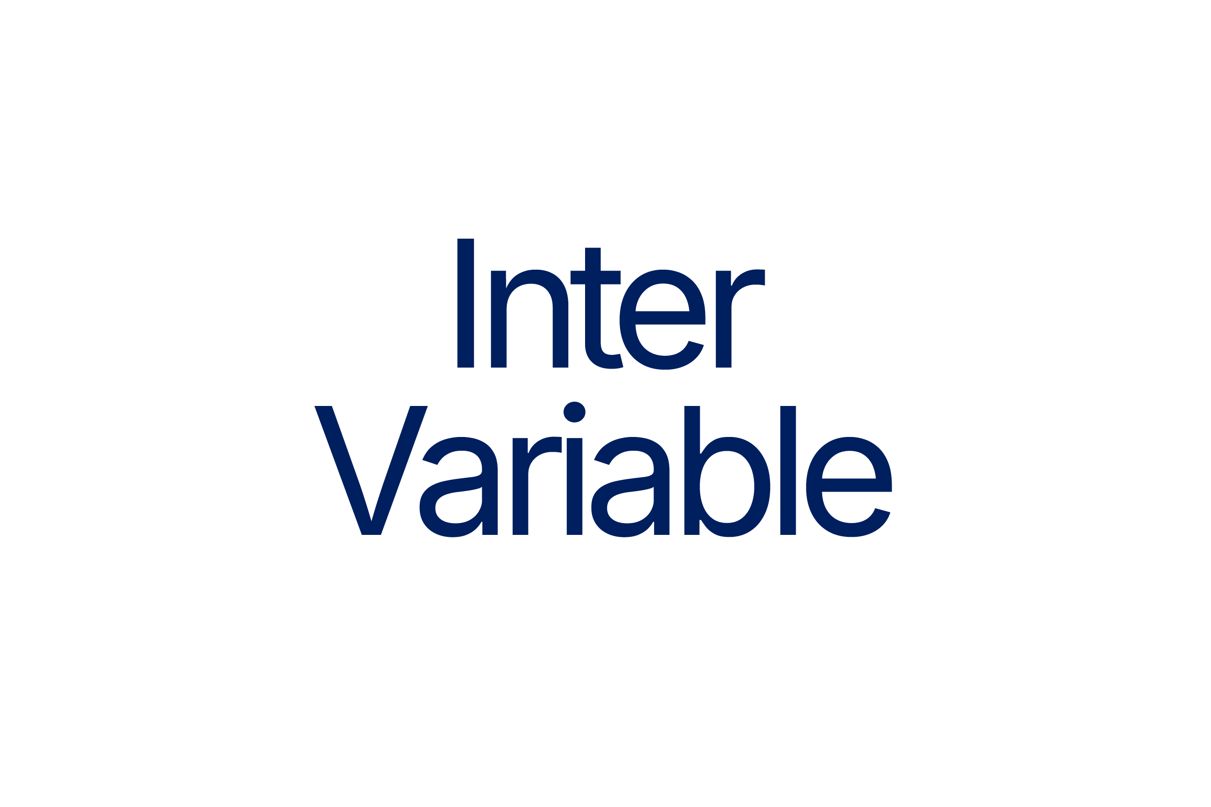 Image of text that reads: Inter Variable displayed on a clean white background, featuring modern typography and a minimalist design.