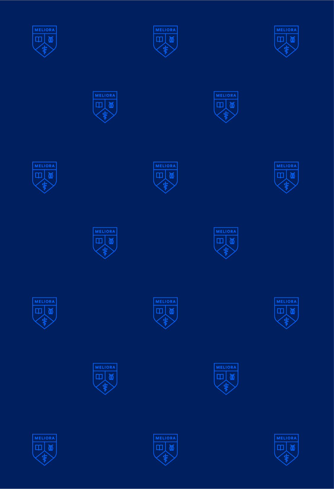 A blue background featuring a repeating pattern of shields in various sizes.